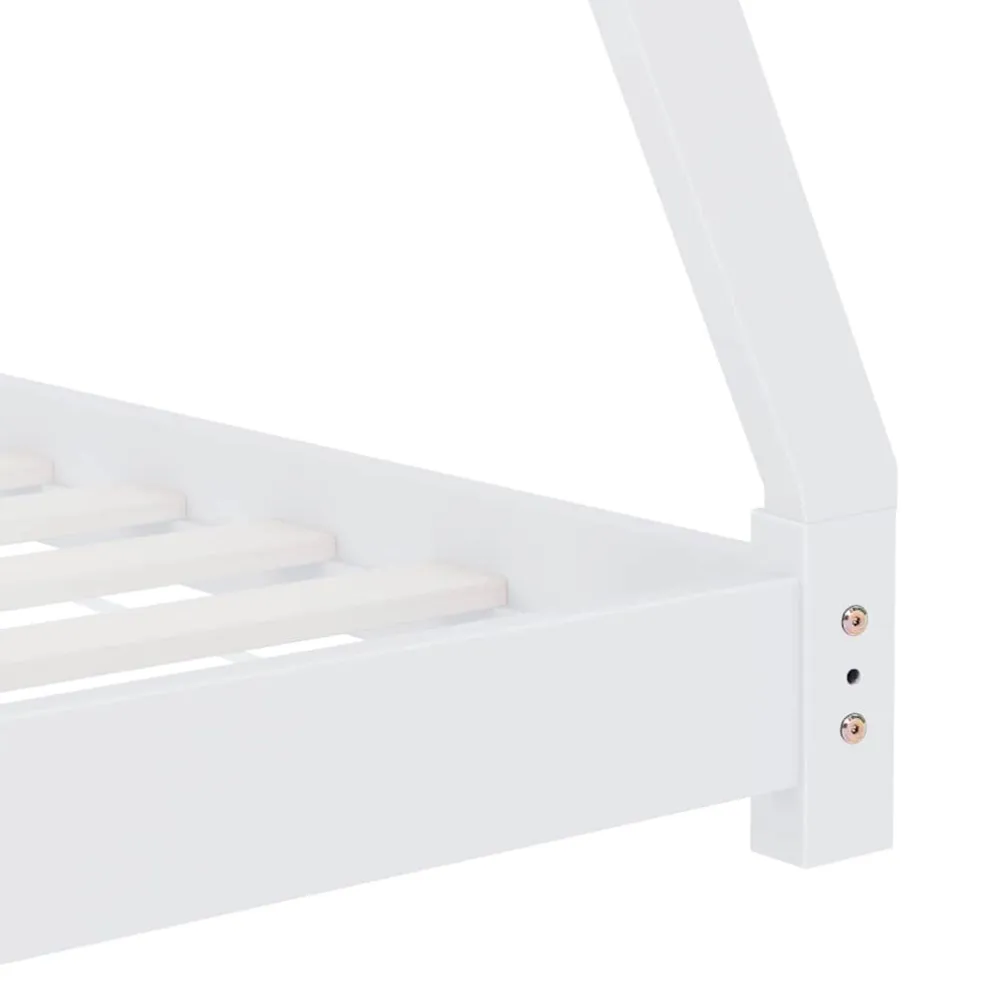 vidaXL Kinderbedframe massief grenenhout wit 70x140 cm