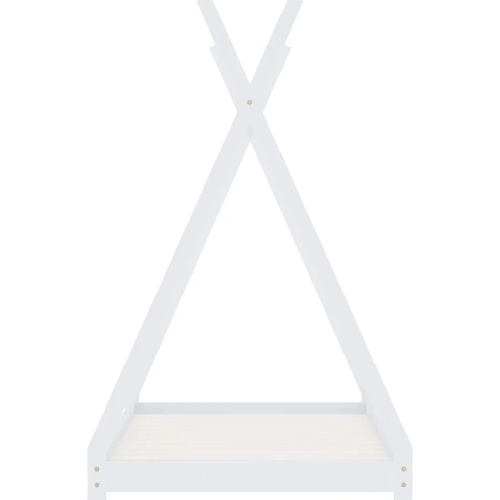 vidaXL Kinderbedframe massief grenenhout wit 70x140 cm