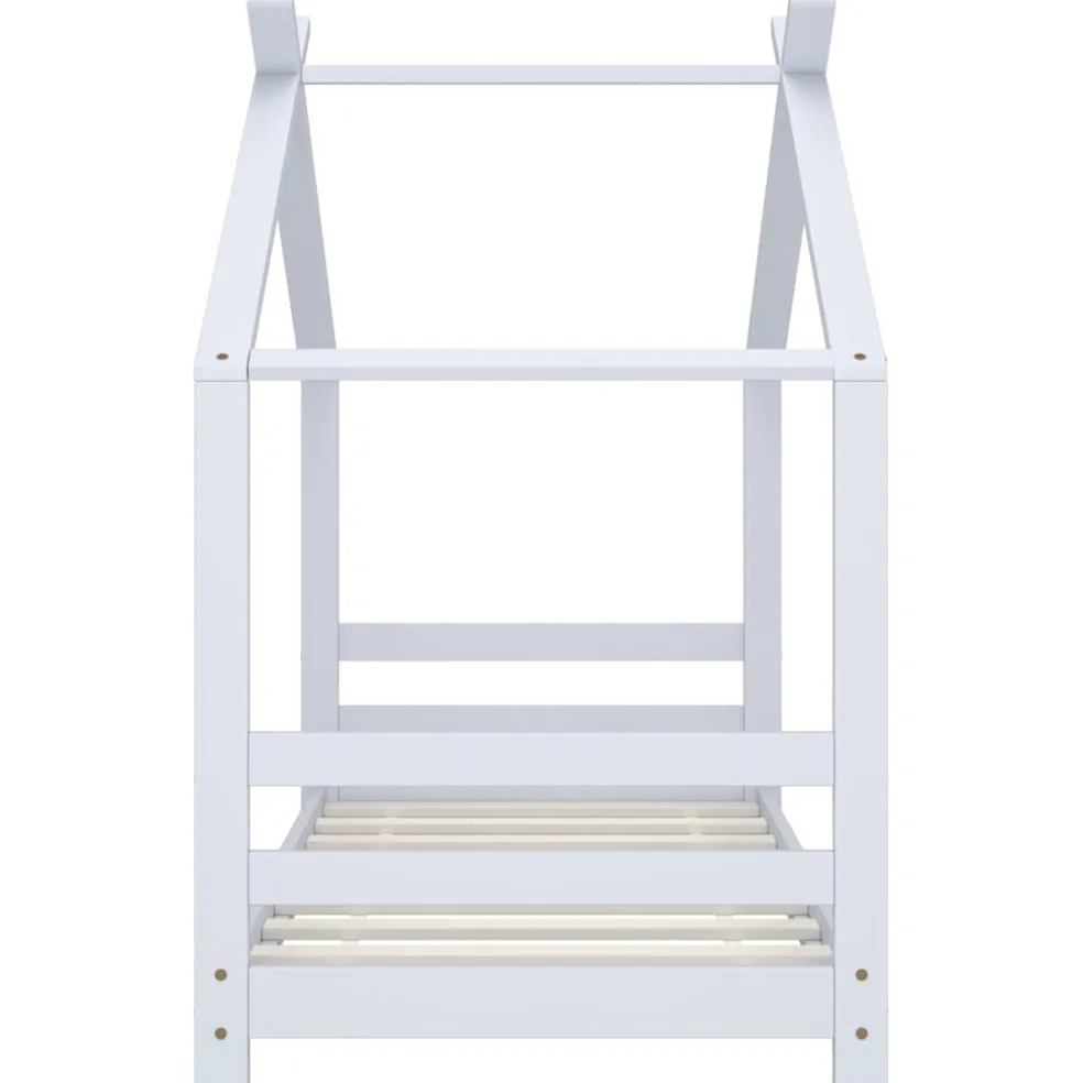 vidaXL Kinderbedframe massief grenenhout wit 70x140 cm