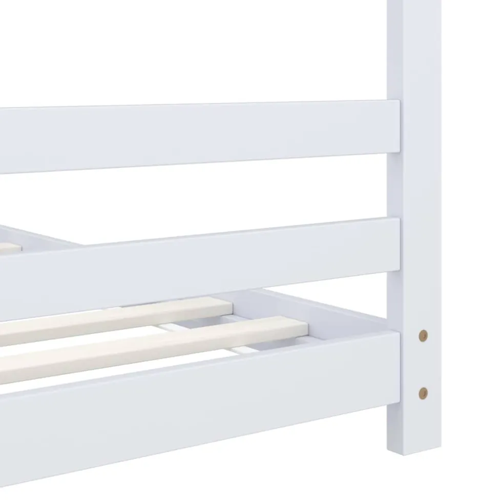 vidaXL Kinderbedframe massief grenenhout wit 70x140 cm