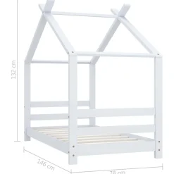 vidaXL Kinderbedframe massief grenenhout wit 70x140 cm