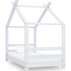 vidaXL Kinderbedframe massief grenenhout wit 70x140 cm