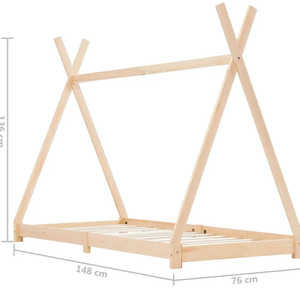 vidaXL Kinderbedframe massief grenenhout 70x140 cm