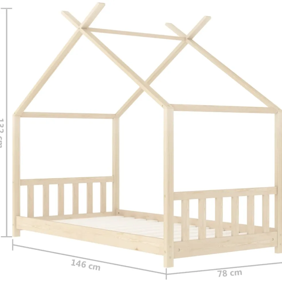 vidaXL Kinderbedframe massief grenenhout 70x140 cm