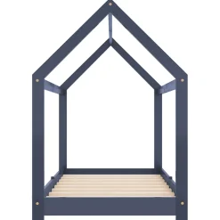 vidaXL Kinderbedframe massief grenenhout grijs 70x140 cm
