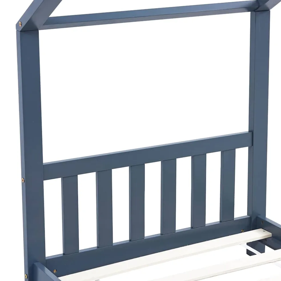 vidaXL Kinderbedframe massief grenenhout grijs 70x140 cm