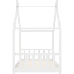 vidaXL Kinderbedframe massief grenenhout wit 70x140 cm