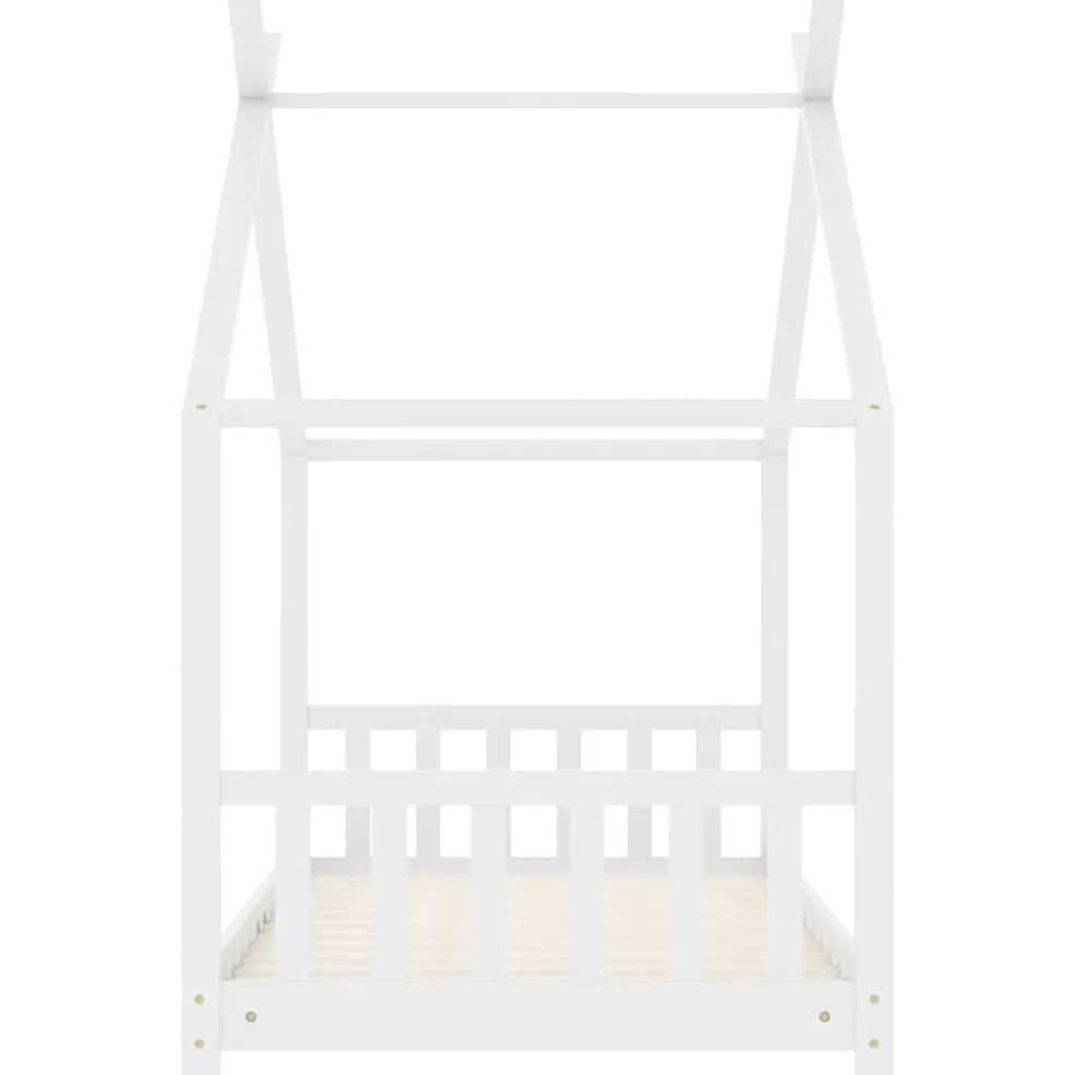 vidaXL Kinderbedframe massief grenenhout wit 70x140 cm
