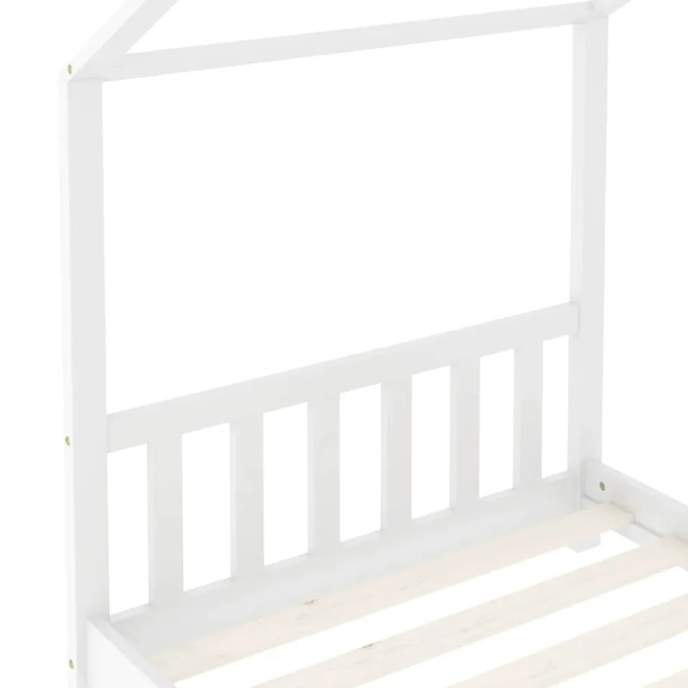 vidaXL Kinderbedframe massief grenenhout wit 70x140 cm