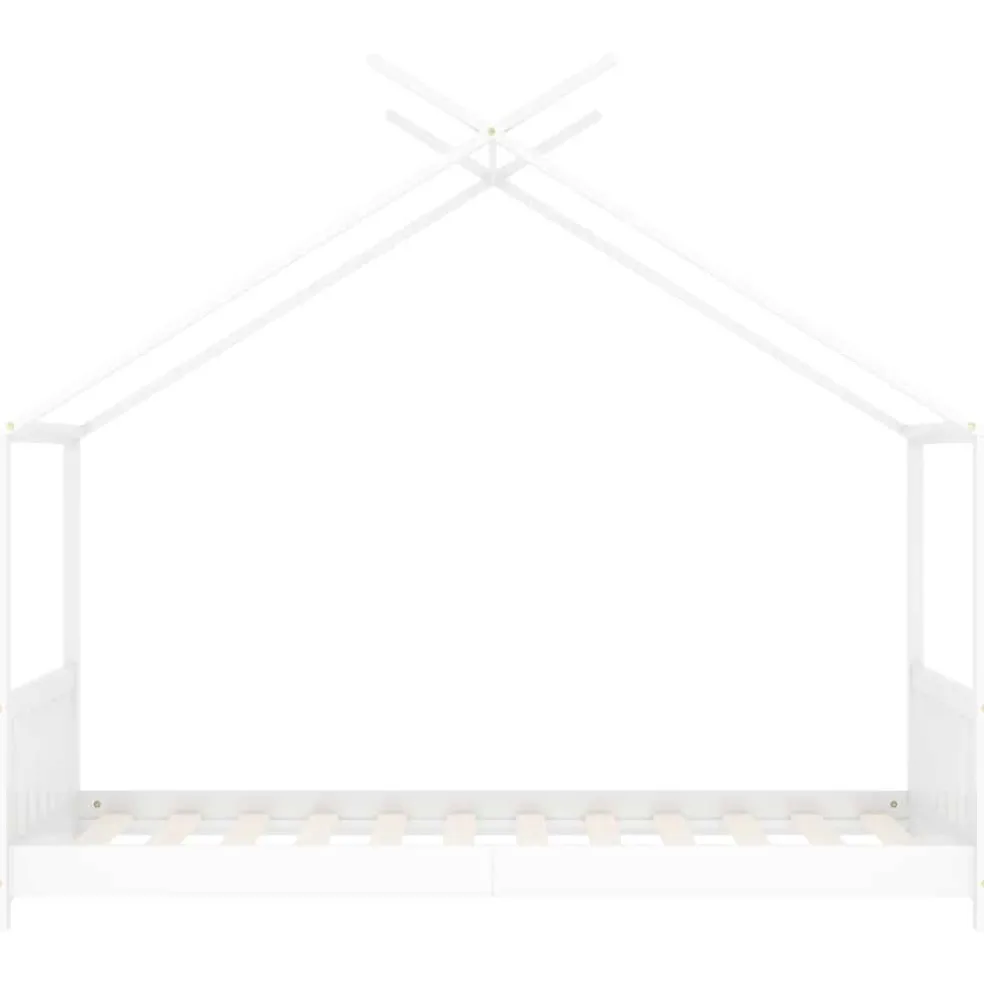 vidaXL Kinderbedframe massief grenenhout wit 70x140 cm