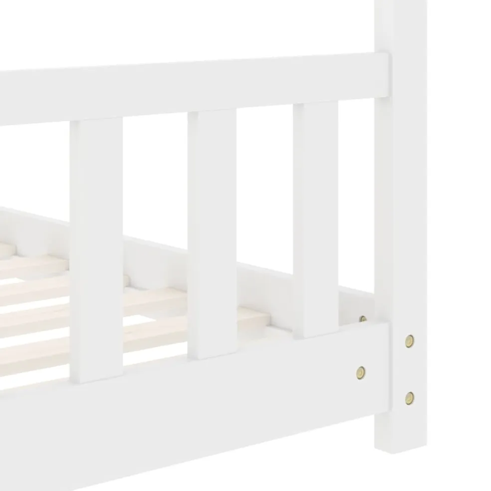vidaXL Kinderbedframe massief grenenhout wit 70x140 cm