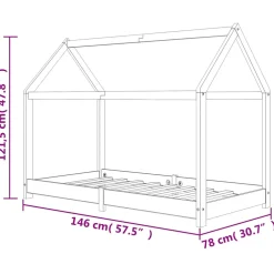 vidaXL Kinderbedframe massief grenenhout 70x140 cm