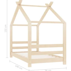 vidaXL Kinderbedframe massief grenenhout 70x140 cm