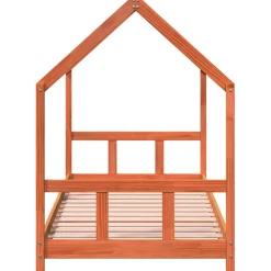 vidaXL Kinderbedframe massief grenenhout wasbruin 90x190 cm