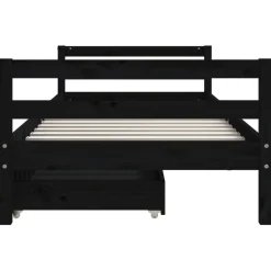 vidaXL Kinderbedframe met lades 80x200 cm massief grenenhout zwart