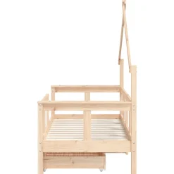 vidaXL Kinderbedframe met lades 70x140 cm massief grenenhout