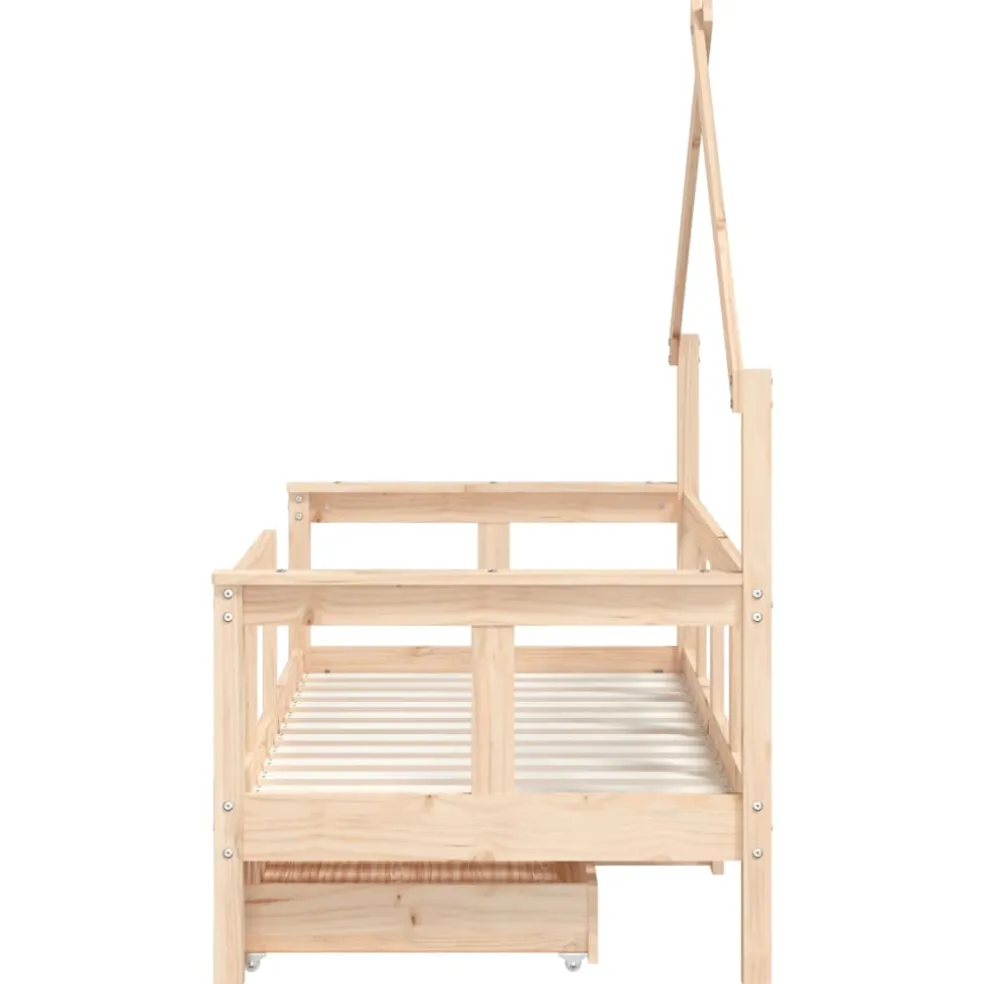 vidaXL Kinderbedframe met lades 70x140 cm massief grenenhout