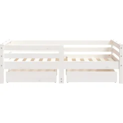 vidaXL Kinderbedframe met lades 70x140 cm massief grenenhout wit