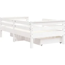 vidaXL Kinderbedframe met lades 70x140 cm massief grenenhout wit