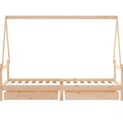 vidaXL Kinderbedframe met lades 80x200 cm massief grenenhout