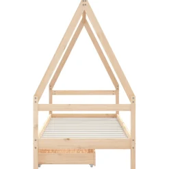 vidaXL Kinderbedframe met lades 80x200 cm massief grenenhout