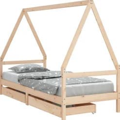 vidaXL Kinderbedframe met lades 80x200 cm massief grenenhout
