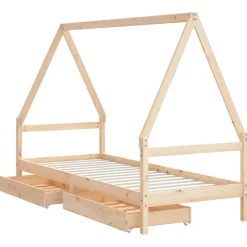 vidaXL Kinderbedframe met lades 80x200 cm massief grenenhout