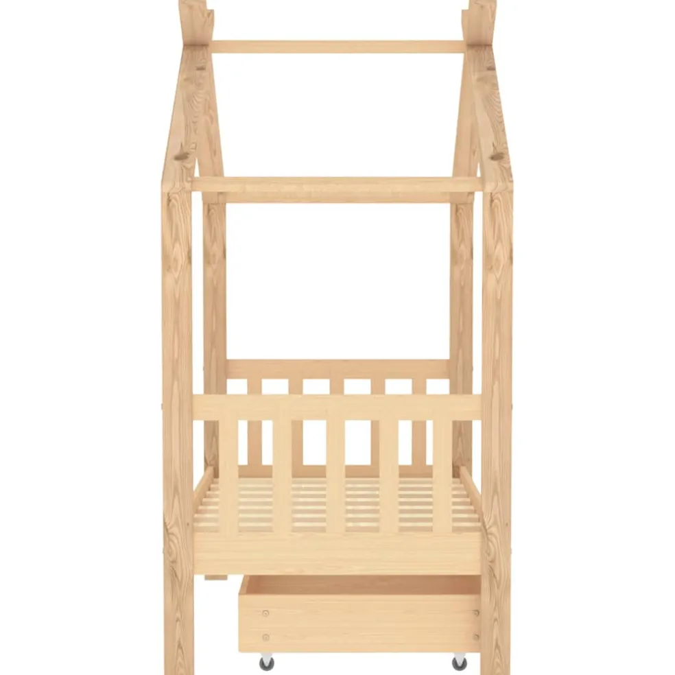 vidaXL Kinderbedframe met lade massief grenenhout 70x140 cm