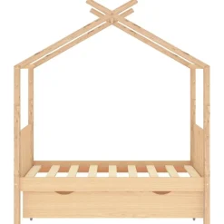 vidaXL Kinderbedframe met lade massief grenenhout 70x140 cm