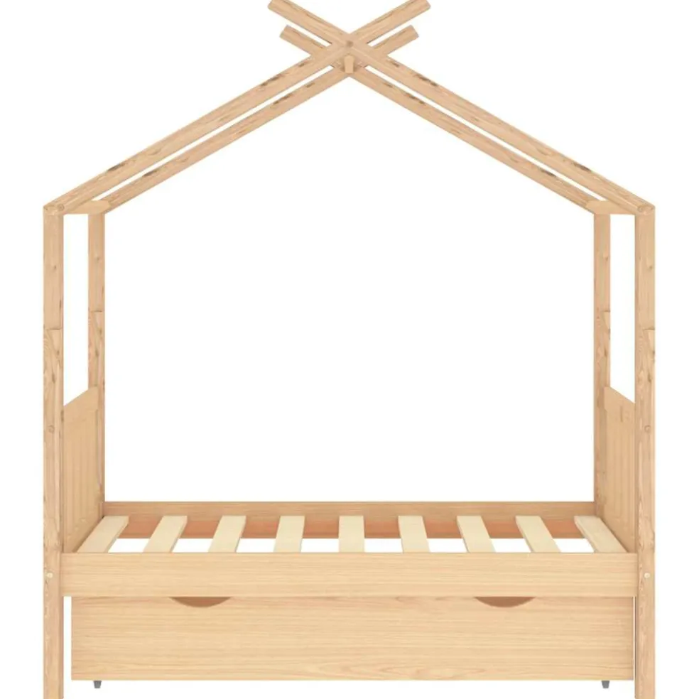 vidaXL Kinderbedframe met lade massief grenenhout 70x140 cm