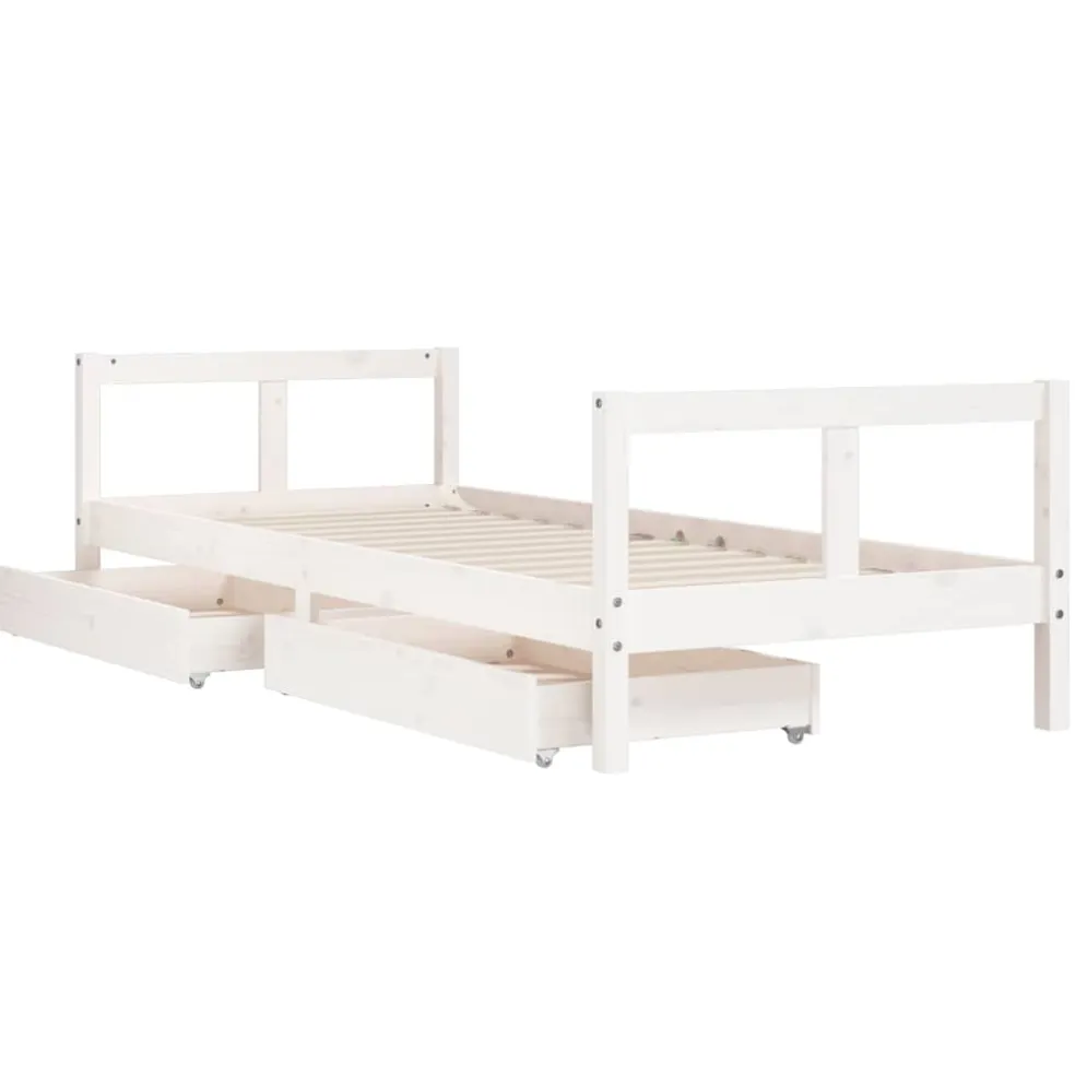 vidaXL Kinderbedframe met lades 80x200 cm massief grenenhout