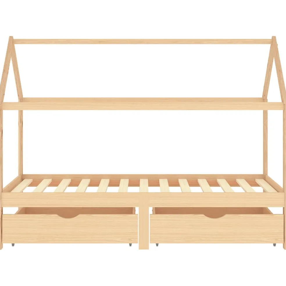vidaXL Kinderbedframe met lades massief grenenhout 90x200 cm
