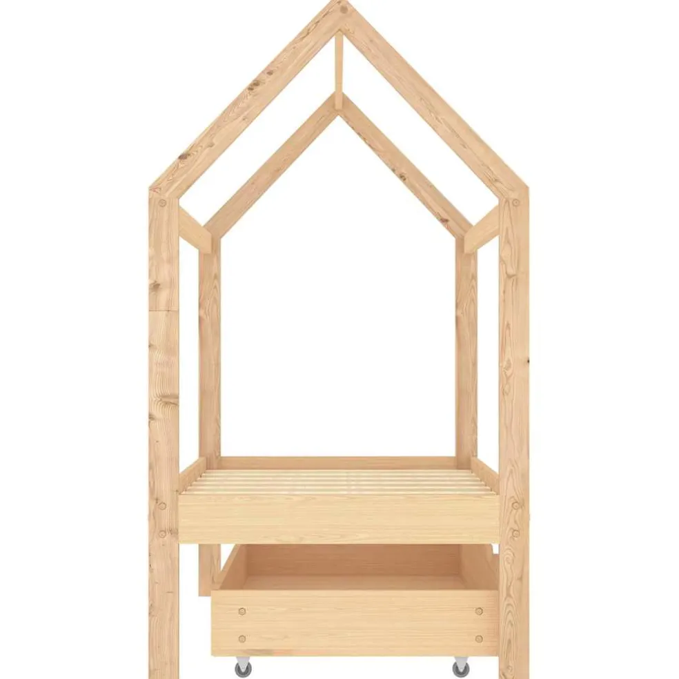 vidaXL Kinderbedframe met lade massief grenenhout 70x140 cm