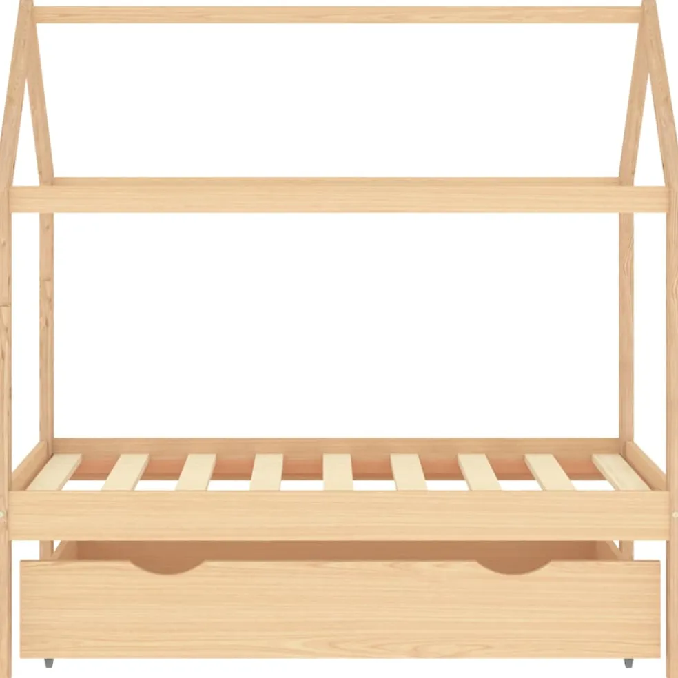vidaXL Kinderbedframe met lade massief grenenhout 70x140 cm
