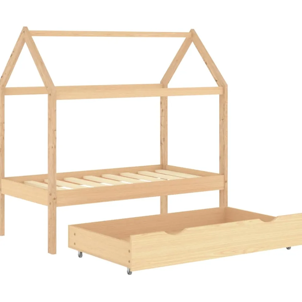 vidaXL Kinderbedframe met lade massief grenenhout 70x140 cm