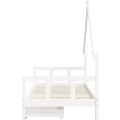 vidaXL Kinderbedframe met lades 90x190 cm massief grenenhout wit