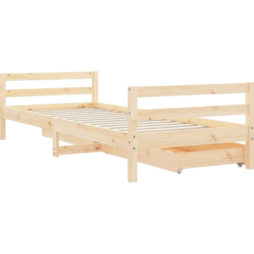 vidaXL Kinderbedframe met lades 80x200 cm massief grenenhout