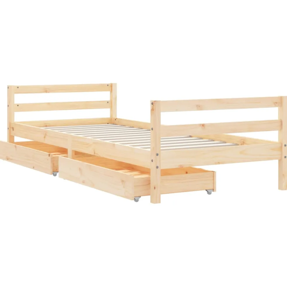 vidaXL Kinderbedframe met lades 80x200 cm massief grenenhout