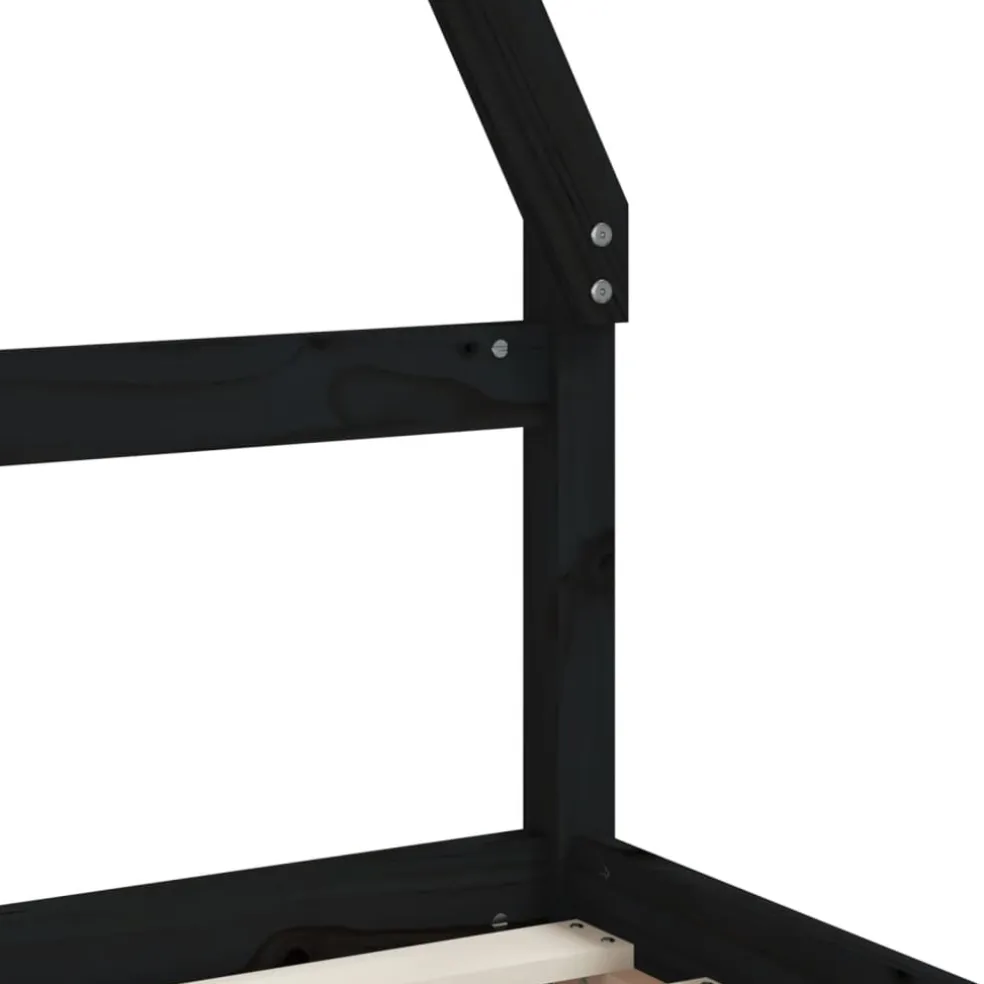 vidaXL Kinderbedframe 80x200 cm massief grenenhout zwart