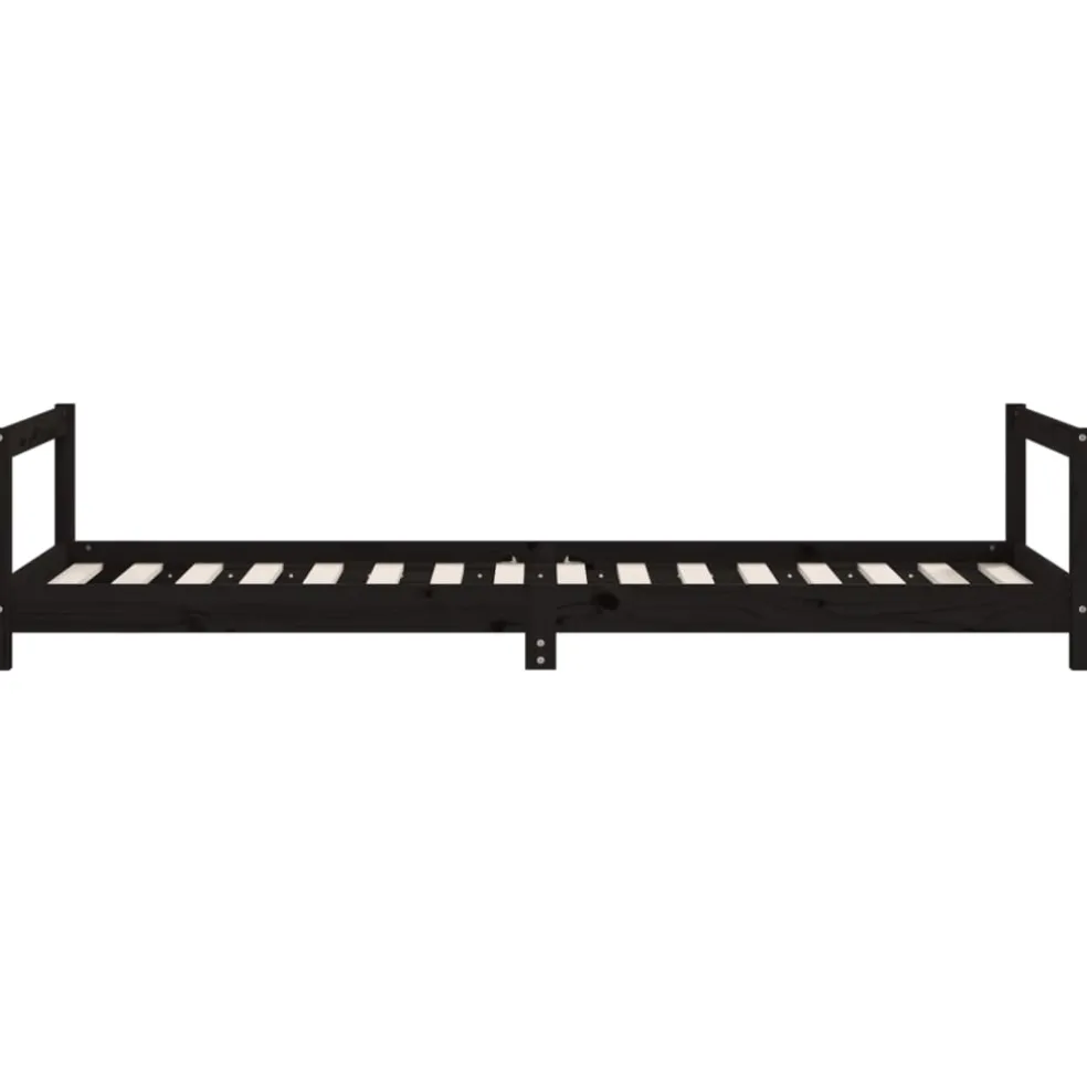 vidaXL Kinderbedframe 90x200 cm massief grenenhout zwart