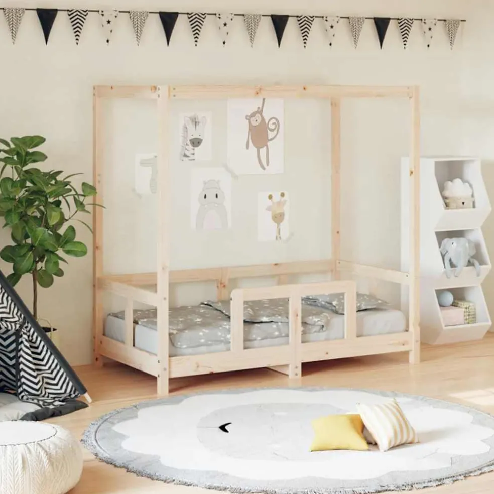 vidaXL Kinderbedframe 70x140 cm massief grenenhout