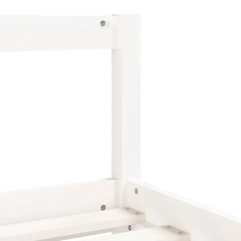 vidaXL Kinderbedframe 90x200 cm massief grenenhout wit