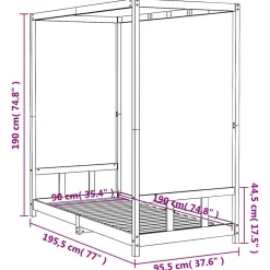 vidaXL Kinderbedframe 90x190 cm massief grenenhout zwart