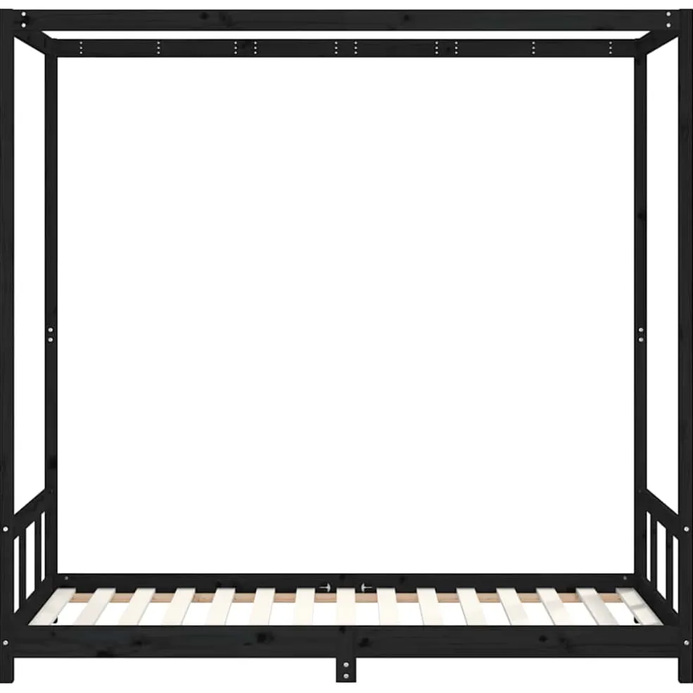 vidaXL Kinderbedframe 90x190 cm massief grenenhout zwart