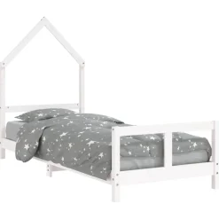 vidaXL Kinderbedframe 80x160 cm massief grenenhout zwart