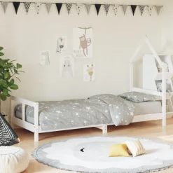 vidaXL Kinderbedframe 80x200 cm massief grenenhout wit