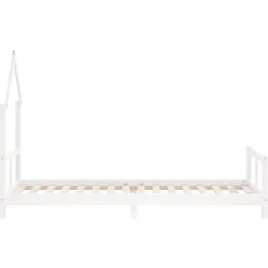 vidaXL Kinderbedframe 80x200 cm massief grenenhout wit