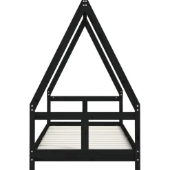 vidaXL Kinderbedframe 80x200 cm massief grenenhout zwart