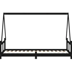 vidaXL Kinderbedframe 80x200 cm massief grenenhout zwart