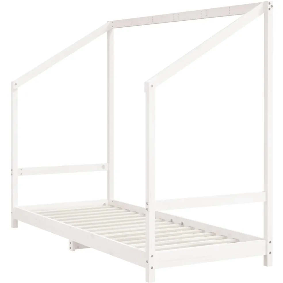 vidaXL Kinderbedframe 80x200 cm massief grenenhout wit